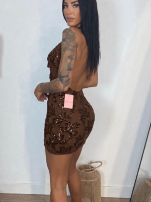 Vestido Flor Lentejuelas Corto