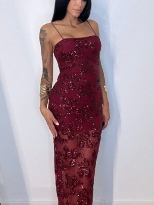 Alternative view of Vestido Flor Lentejuela Largo