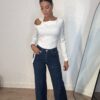 Jeans Wide Leg Piedras
