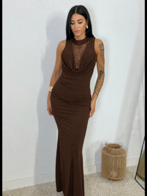 Vestido Licra Escote Encaje