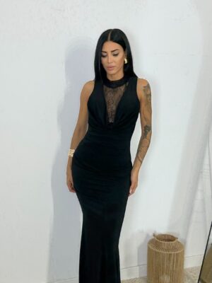 Vestido Licra Escote Encaje