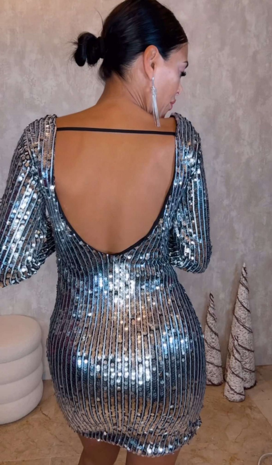 Vestido Lentejuelas Plata - Imagen 3