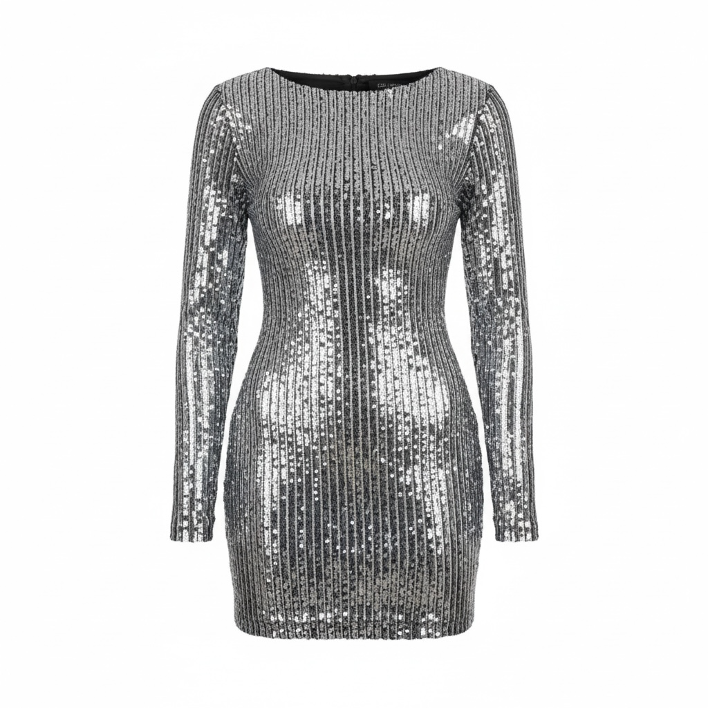 Vestido Lentejuelas Plata