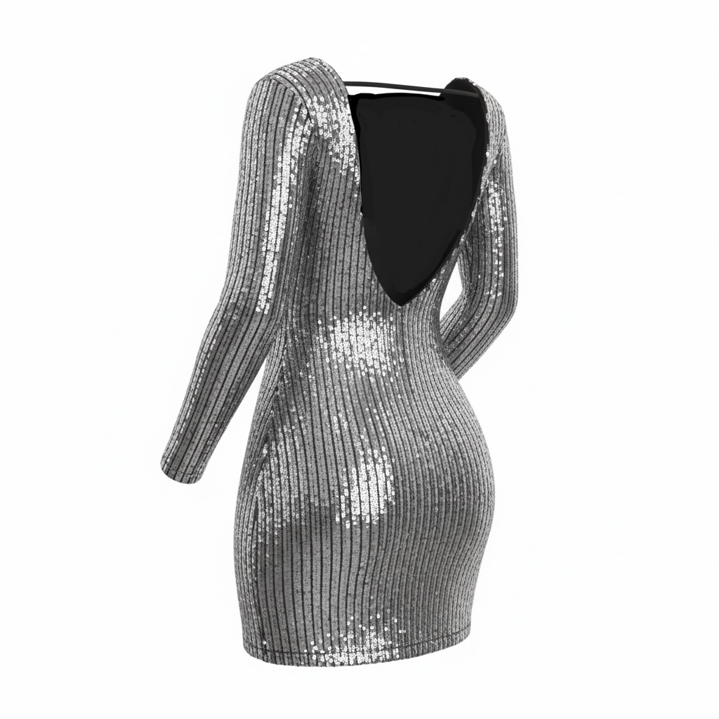 Vestido Lentejuelas Plata - Imagen 2