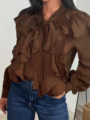 Alternative view of Camisa Volantes Entallada Lazo