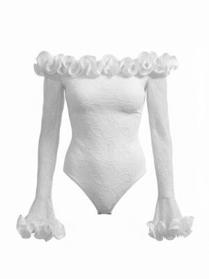 Body Encaje Flores Blanco