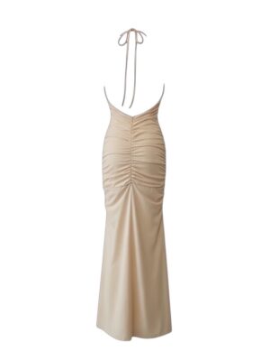 Alternative view of Vestido Espalda V Fruncido Beige