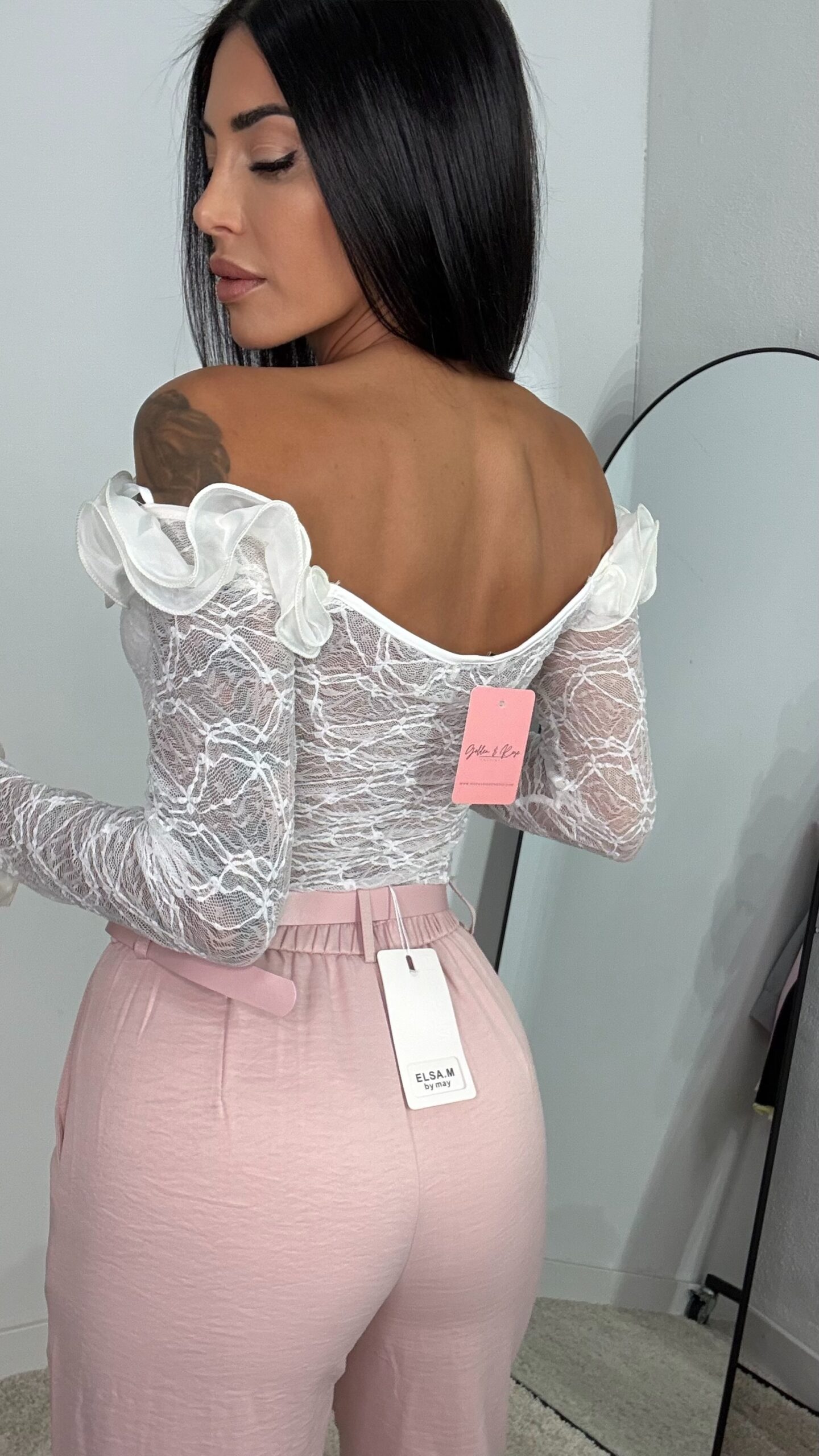 Body Encaje Flores Blanco - Imagen 2