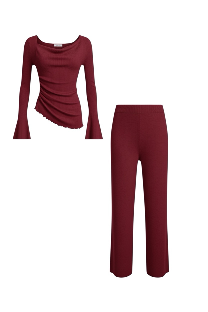 Conjunto Luna Burdeos