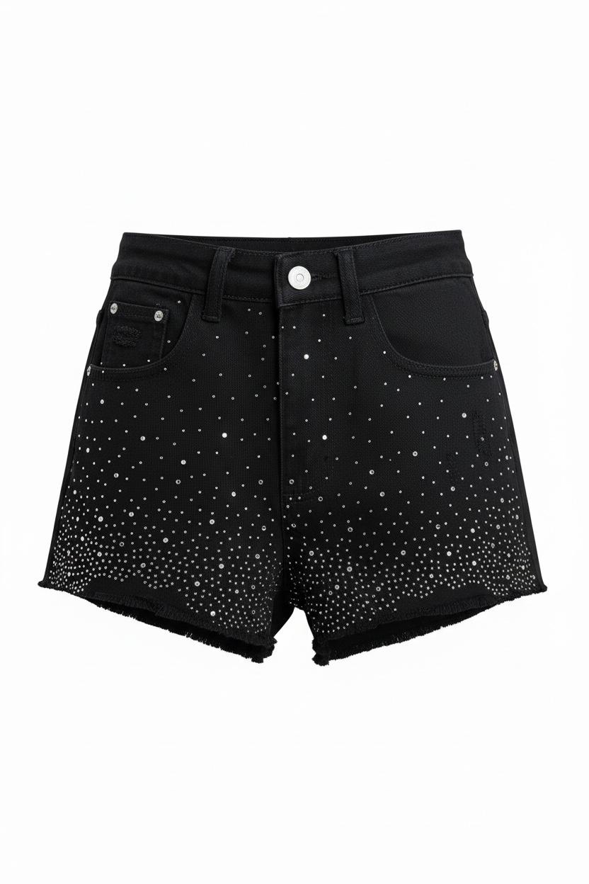 Shorts Demin Negro Brillos