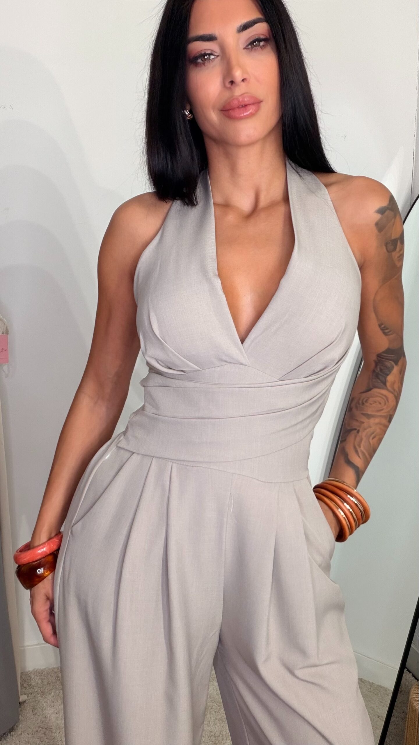 Mono Largo Halter Taupe - Imagen 4