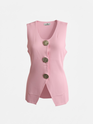 Chaleco Conchas Rosa