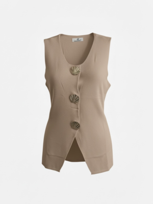 Chaleco Conchas Taupe