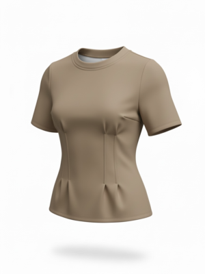 Camiseta Pliegues Taupe