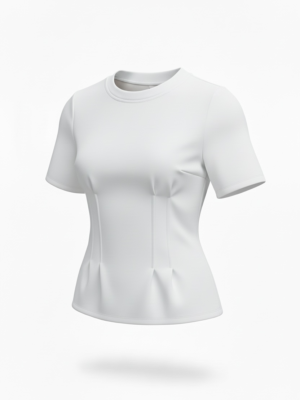 Camiseta Pliegues Blanca