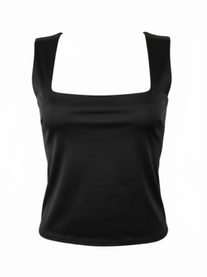 Camiseta Escote Cuadrado Negro