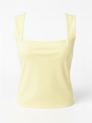 Camiseta Escote Cuadrado Amarillo
