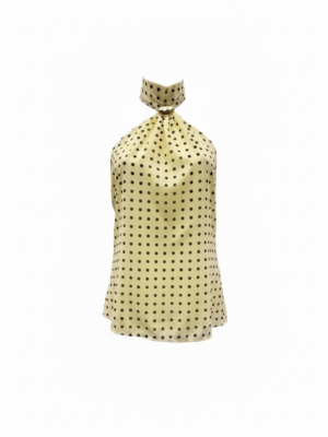 Blusa Detall Lunares Amarillo y Chocolate