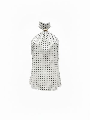 Blusa Detall Lunares Blanco y Negro