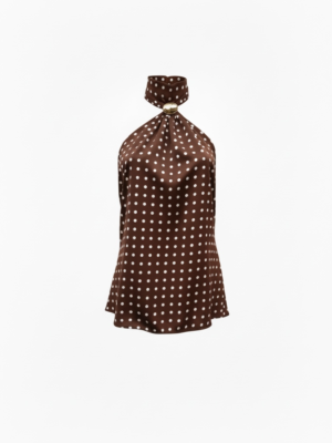 Blusa Detall Lunares Chocolate y Blanco