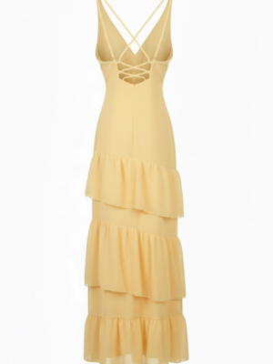 Alternative view of Vestido Largo Volantes Amarillo