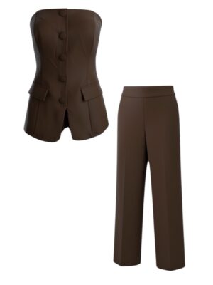 Traje Palabra de Honor Chocolate