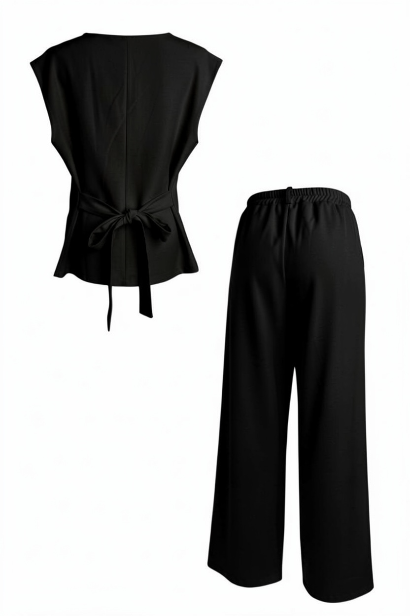 Conjunto Chaleco Botón Negro - Imagen 2