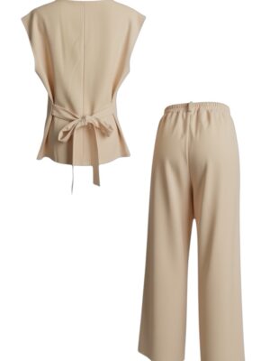 Alternative view of Conjunto Chaleco Botón Beige
