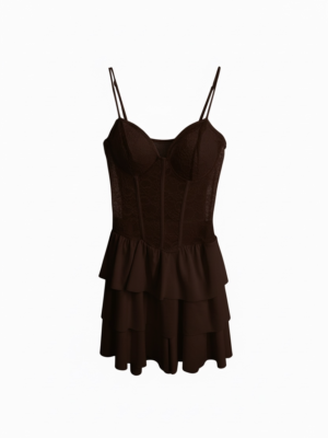 Vestido/Mono Encaje Volantes Chocolate