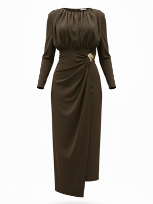 Vestido Drapeado Chocolate