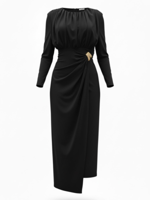 Vestido Drapeado Negro