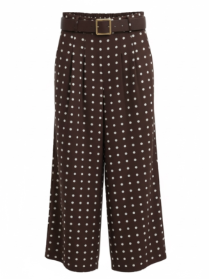 Pantalón Palazzo Lunares Chocolate y Blanco