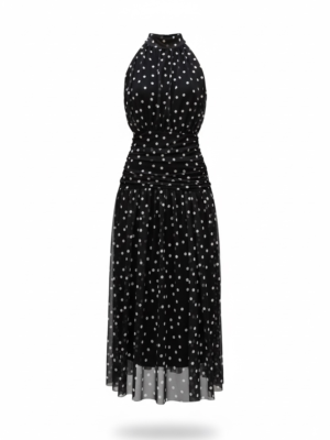 Vestido Tul Lunares Negro y Blanco