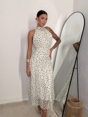 Vestido Tul Lunares Blanco y Negro