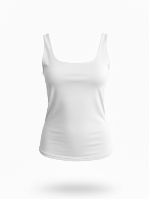 Camiseta Licra Escote Cuadrado Blanca