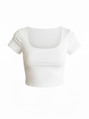 Alternative view of Camiseta Crop Licra Blanca