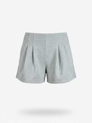 Pantalón Chándal Pliegues Corto Gris