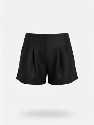 Pantalón Chándal Pliegues Corto Negro