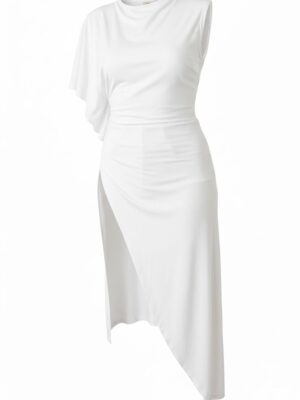 Camiseta Asimétrica Pico Blanca