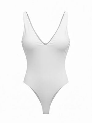 Body Licra Escote V Blanco