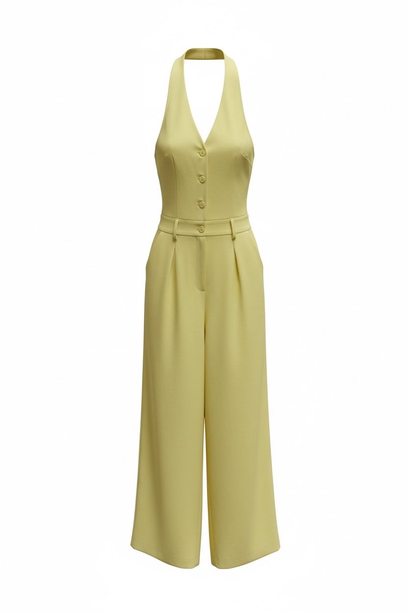 Mono Halter Botones Amarillo