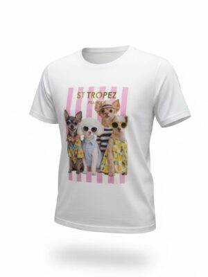 Camiseta Perro St Tropez Rosa