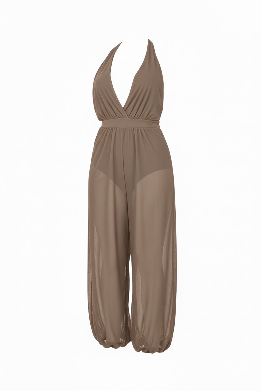 Mono Bombacho Transparente Taupe