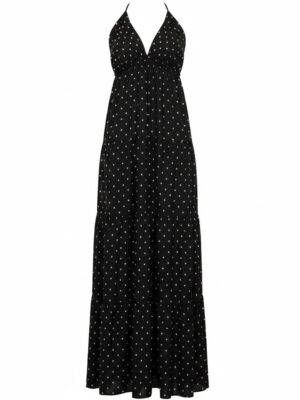 Vestido Largo Lunares Negro