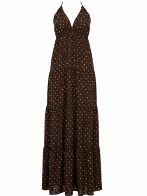Vestido Largo Lunares Chocolate