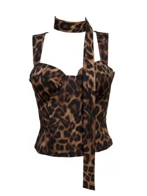 Top Corset Cuello Animal Print