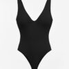 Body Licra Escote V negro