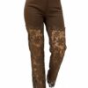 Jeans Encaje Floral Chocolate
