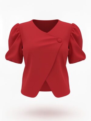Blazer Manga Abullonada Roja
