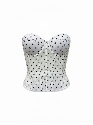 Top Corset Lunares Blano y Negro